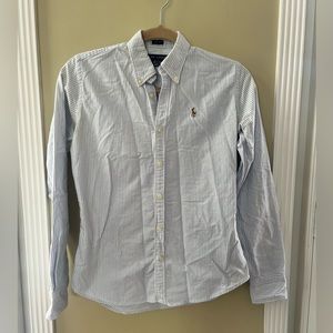 Ralph Lauren Oxford blue and white stripe button down